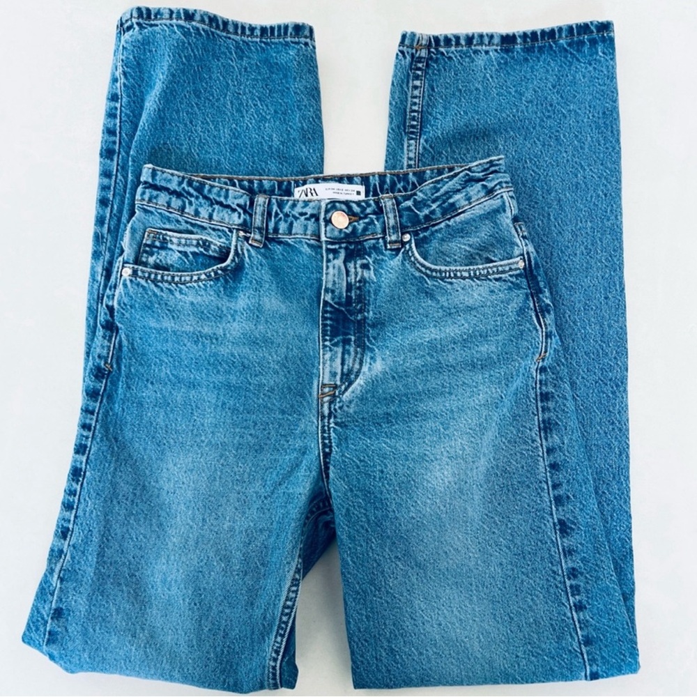 Zara Blue Straight Leg Jeans